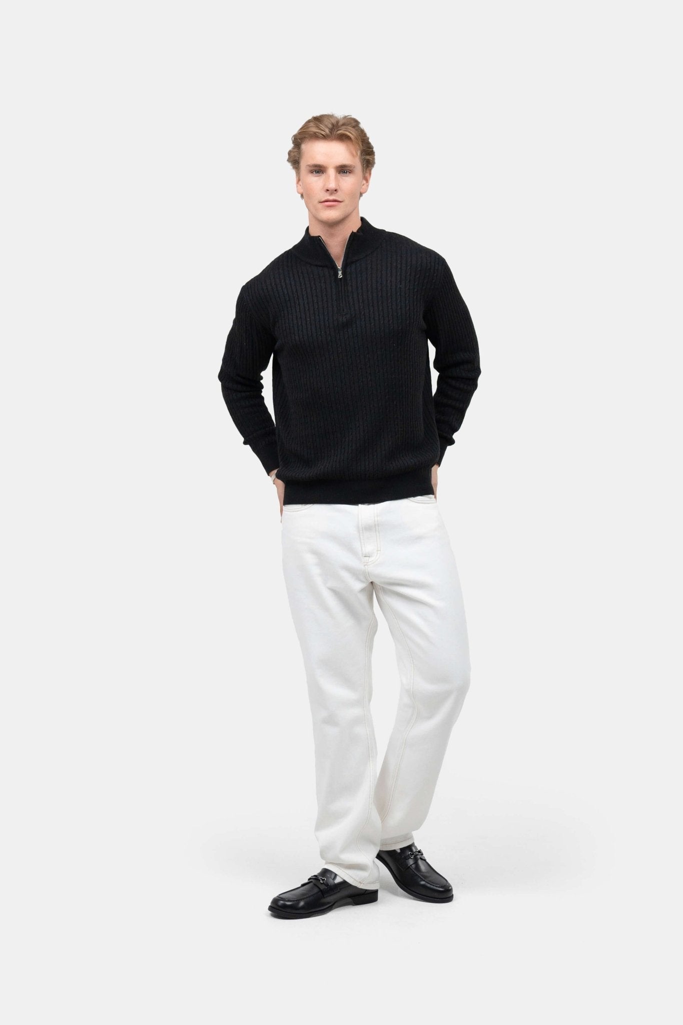 Half Zip Strik Sort | Skagen-clothing.dk